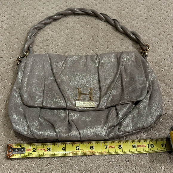 Halston Heritage Top Handle Gold & Metalic Leather Bag - Picture 8 of 9